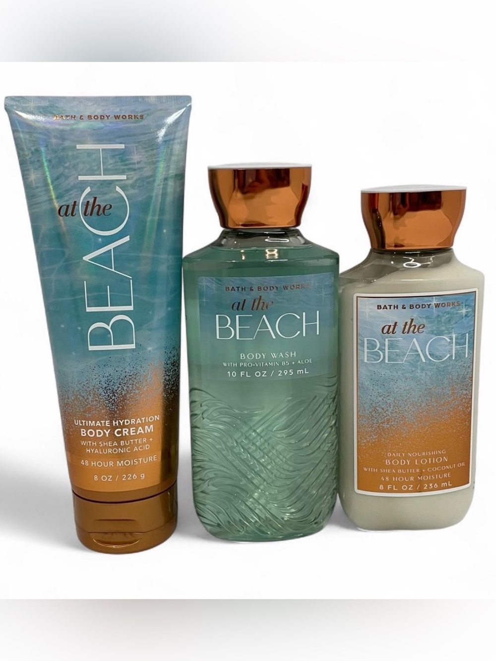 Bath & Body Works At The Beach Lot Of 3 Piece Wash Lotion & Cream Gift Set New
